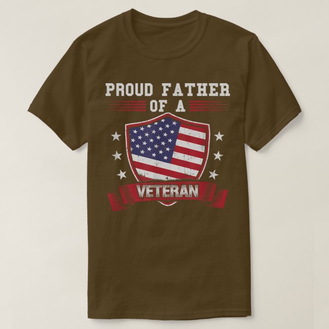 stolt Far i en veteran T för militära Pappa  T Shirt (Design framsida)