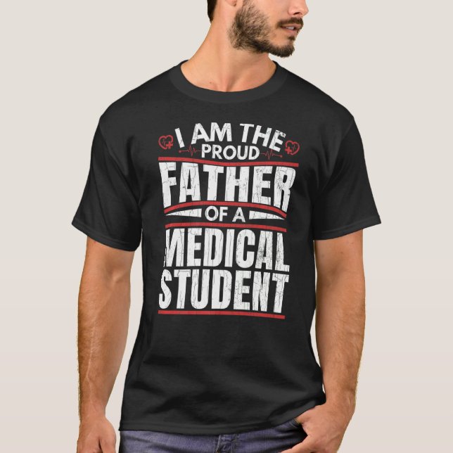 stolt Far i Student-skolgrafik T Shirt (Framsida)