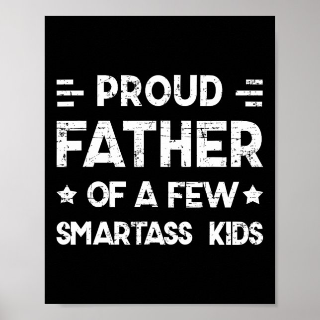 stolt Far om några smarta barn Far&# s Dag D Poster (Framsidan)