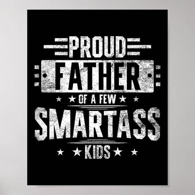 stolt Far om några smarta barn, nuny Fars dag Poster (Framsidan)