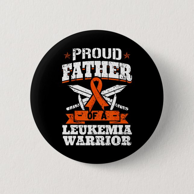 stolt Far över medvetenheten om Leukemi Warrior Pa Knapp (Framsida)