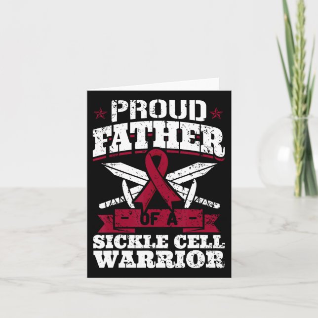 stolt Far på en sickle Cell Warrior Scd Awarenes Kort (Framsida)