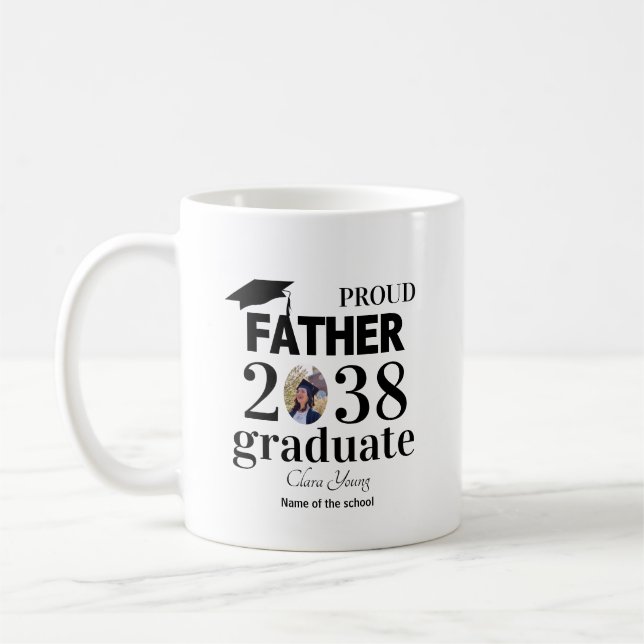 Stolt far personlig examen kaffemugg (Vänster)