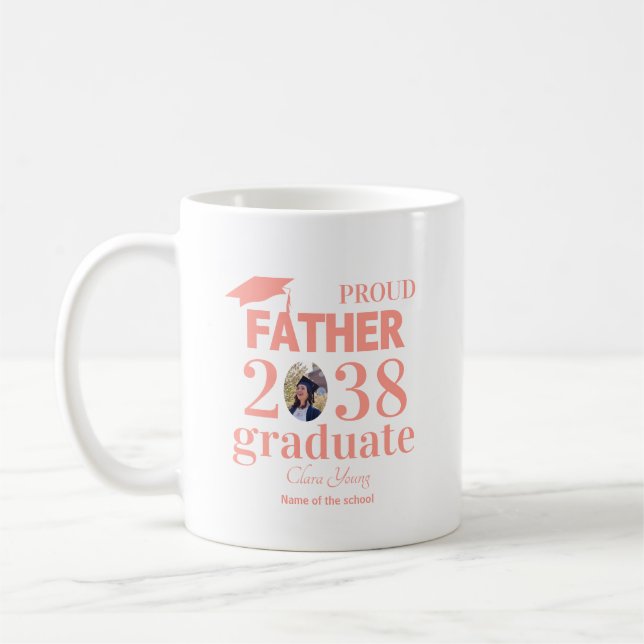 Stolt far personlig examen kaffemugg (Vänster)