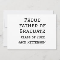 Stolt far till examenklass 20XX lägg till namn te