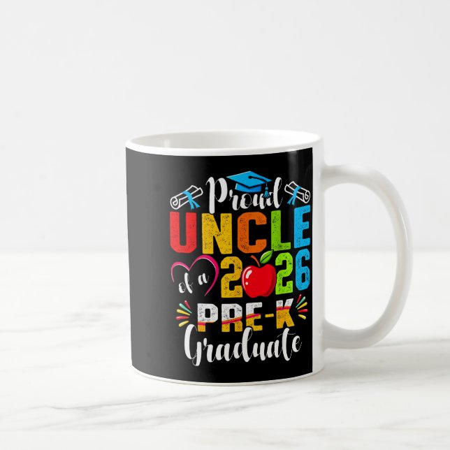 Stolt farbror till 2026 pre-k examen fadersdag kaffemugg (Höger)