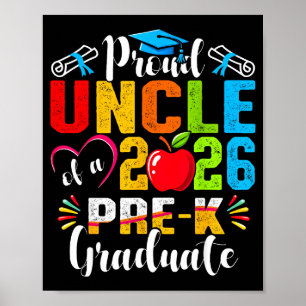 Stolt farbror till 2026 pre-k examen fadersdag poster