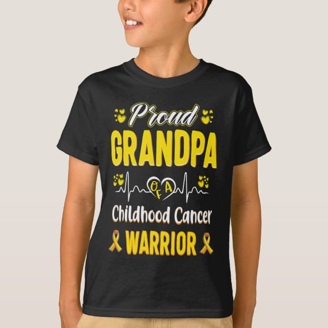 stolt Farfar Barncancerkritiker eller T Shirt (Framsida)