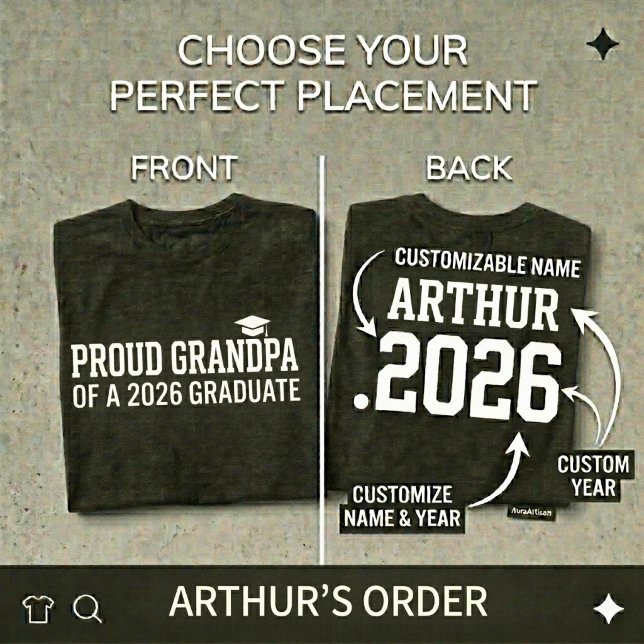 STOLT FARFAR  Klass 26 Personlig Examen T Shirt (Skapare uppladdad)