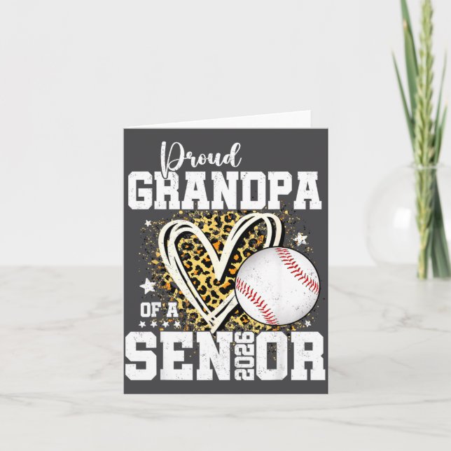 Stolt farfar till en 2026 Senior Baseboll-examen Kort (Framsida)