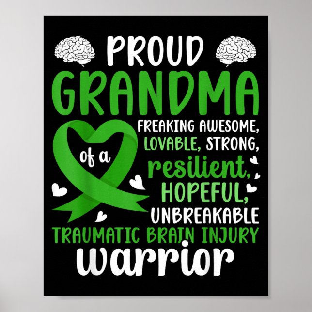 Stolt farmor till en krigare med traumatisk hjärns poster (Framsidan)