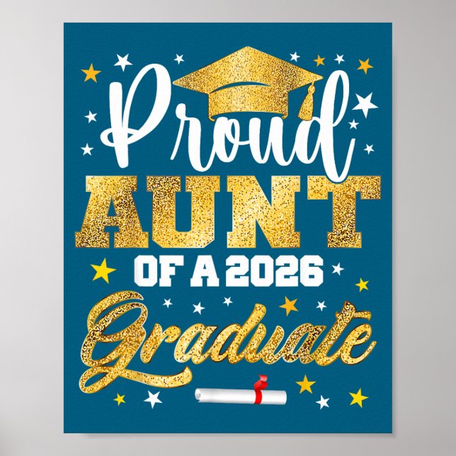 Stolt Faster 2026 Examens Utmärkt Illustration Poster (Framsidan)