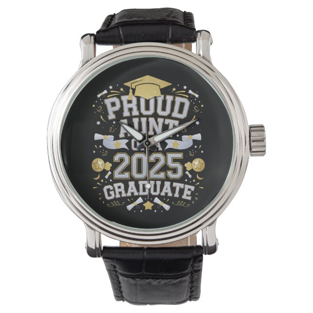 Stolt Faster Till En 2025 Års Examinerad Student E Armbandsur (Framsida)
