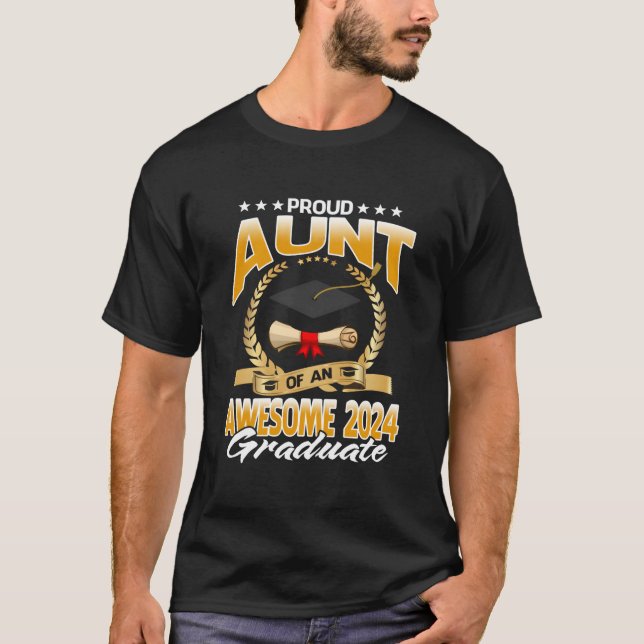 Stolt Faster Till En Fantastisk 2024:Examen Faster T Shirt (Framsida)