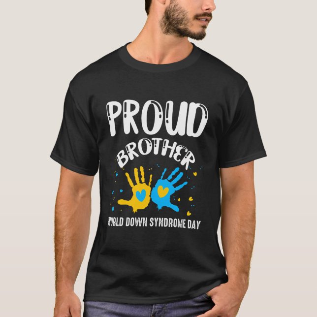 Stolt Faster Världen Downs Syndrom Medvetenhet Fam T Shirt (Framsida)