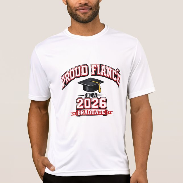 Stolt fästman till en 2026 examen varsity t shirt (Framsida)