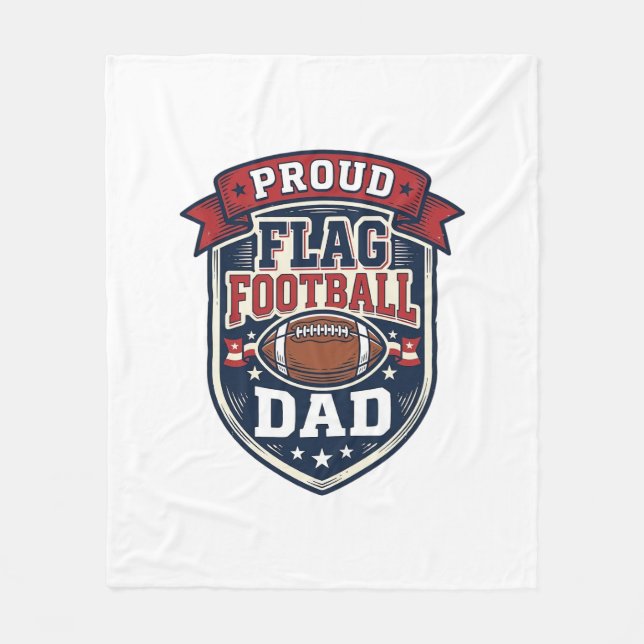 Stolt flaggfotbollspappa Vintage patriotisk märke  Fleecefilt (Framsidan)