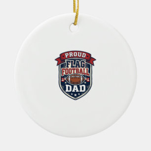 Stolt flaggfotbollspappa Vintage patriotisk märke Julgransprydnad Keramik