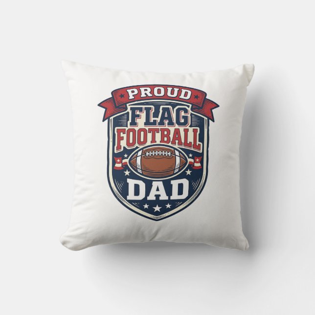 Stolt flaggfotbollspappa Vintage patriotisk märke  Kudde (Framsida)