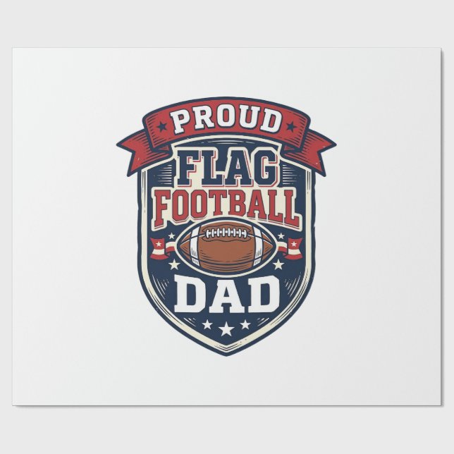 Stolt flaggfotbollspappa Vintage patriotisk märke  Presentpapper (Platt)
