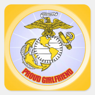 Stolt flickvän för USMC Fyrkantigt Klistermärke