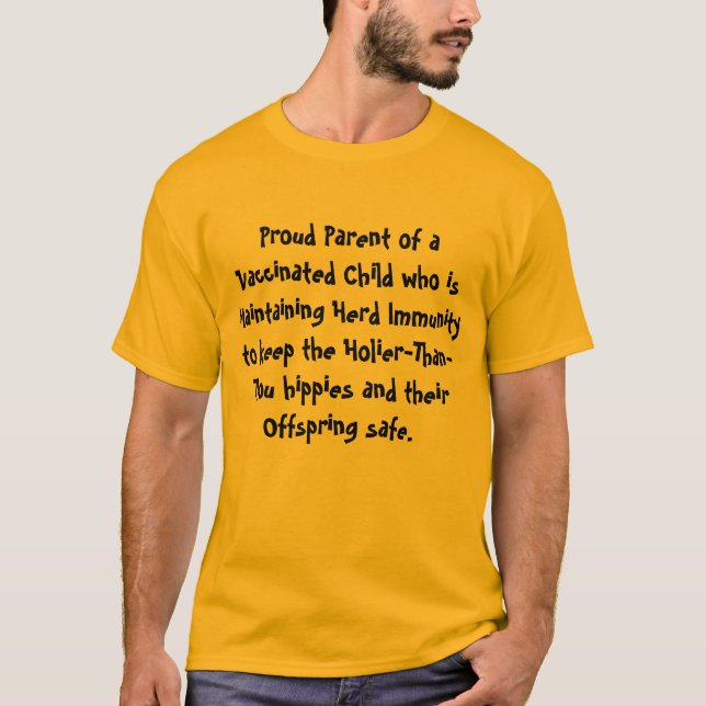 Stolt förälder av det vaccinerade barnet tee shirt (Framsida)
