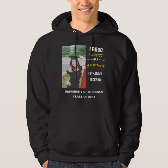 stolt förälder i Student | Foto T-Shirt Hoodie (Framsida)