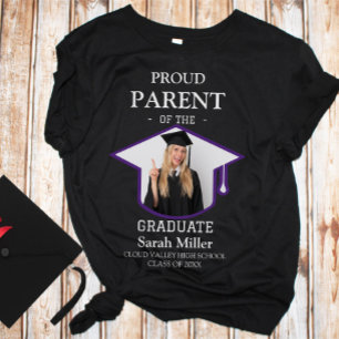 stolt förälder i Student med foto och Namn T Shirt