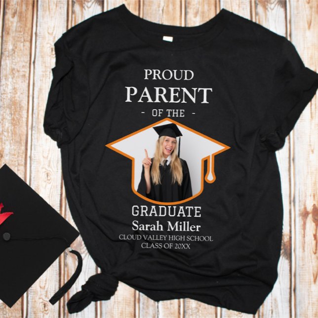 stolt förälder i Student med foto och Namn T Shirt (Skapare uppladdad)
