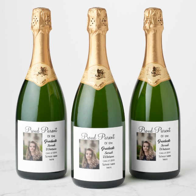 stolt förälder student lägg till bild namn (Flaskor)