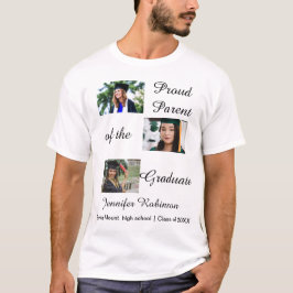 Stolt Förälder till Examen Anpassade Bilder Namn T Shirt