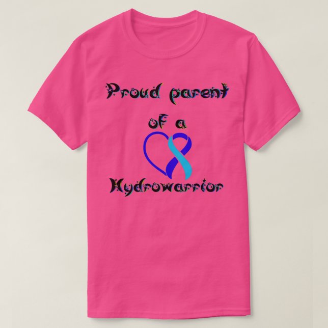 stolt förälder till hydrowarrior hydrocephalus Med T Shirt (Design framsida)