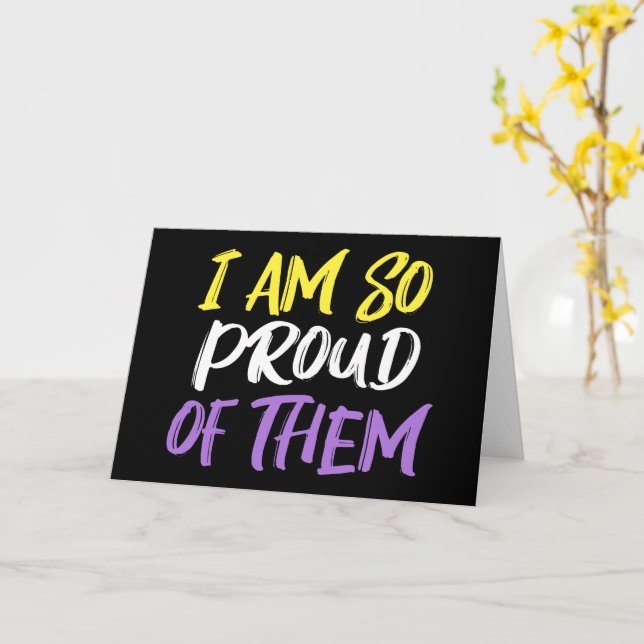 stolt förälder till Nonbinary Child Mamma eller Pa Kort (Gul blomma)