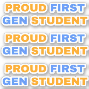 Stolt första generationens student klistermärken