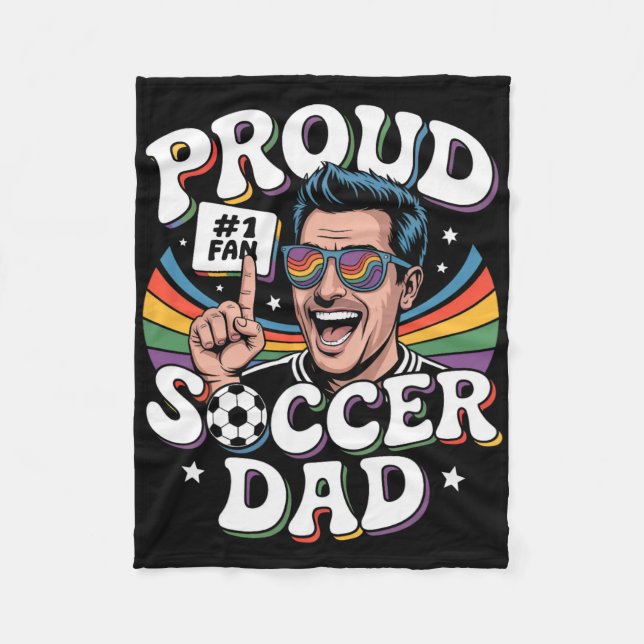 Stolt fotbollspappa Glad supporter för pappor _3 Fleecefilt (Framsidan)