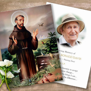Stolt Francis of Assisi Sympathy Prayer Card Visitkort