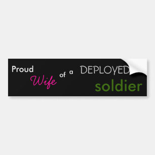 Stolt fru, av, a som UTPLACERAS, soldat Bildekal
