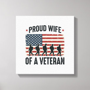 Stolt fru till en veteran patriotisk skjortdesign canvastryck