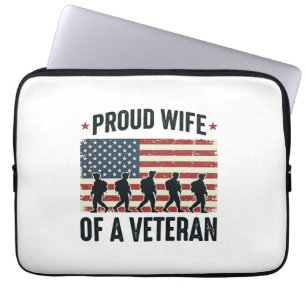 Stolt fru till en veteran patriotisk skjortdesign laptop fodral