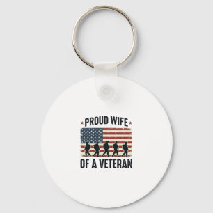 Stolt fru till en veteran patriotisk skjortdesign  nyckelring