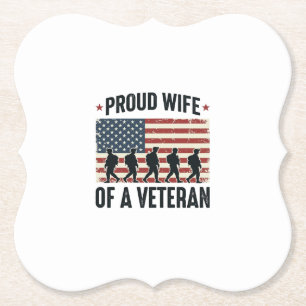 Stolt fru till en veteran patriotisk skjortdesign underlägg papper