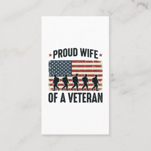 Stolt fru till en veteran patriotisk skjortdesign visitkort