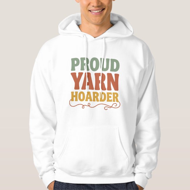Stolt garnsamlares roliga stickning  hoodie (Framsida)