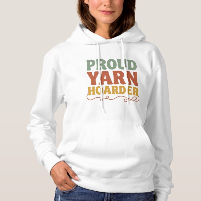 Stolt garnsamlares roliga stickning  t shirt (Framsida)