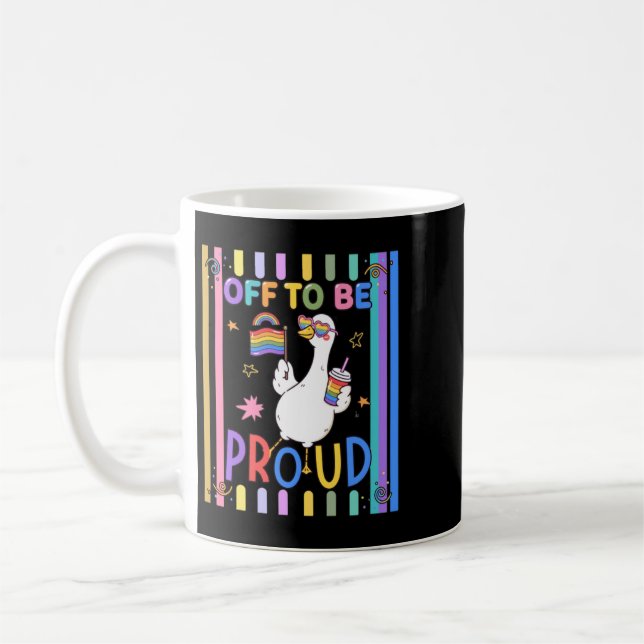 Stolt Gås Regnbågsflagga Kul Firande Kaffemugg (Vänster)