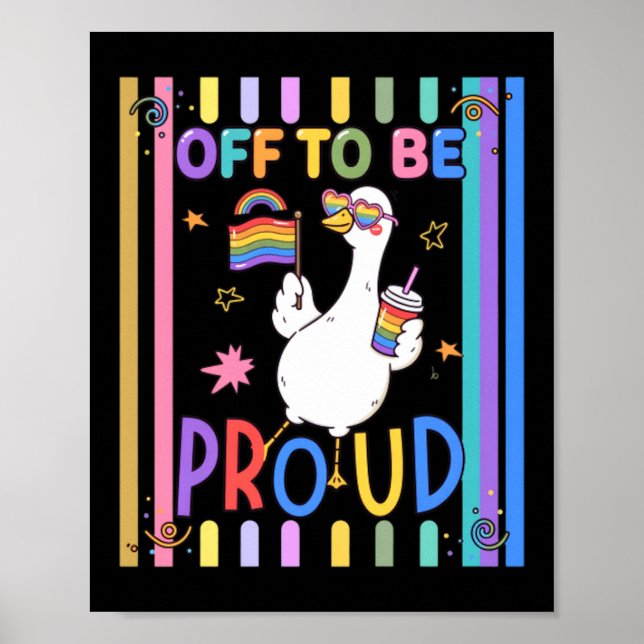 Stolt Gås Regnbågsflagga Kul Firande Poster (Framsidan)