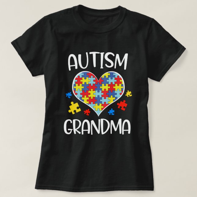 Stolt gåva för sonson för Autismmormormedvetenhet T Shirt (Design framsida)