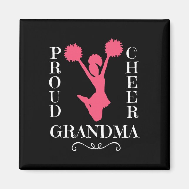 Stolt Glädje Mormor Mamma Cheerleading Gåvor Magnet (Framsidan)