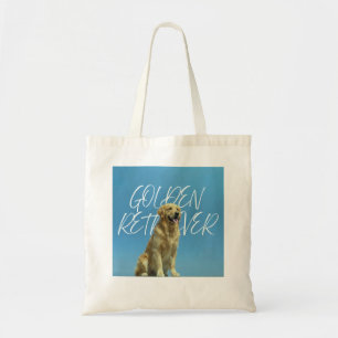 Stolt Golden Retriever-mamma Retro-blå himmel-foto Tygkasse