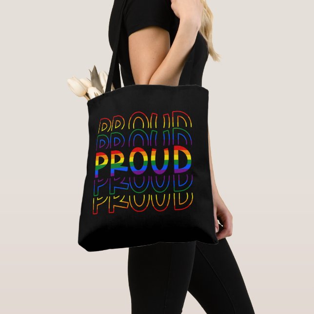STOLT HBTQ LGBT Svart Tygkasse (Närbild)
